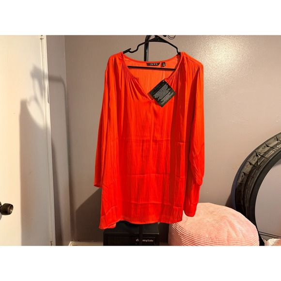 IMAN Tops - Iman Orange Pullovert Blouse3/4 Sleeve Sz 2X - NWOT